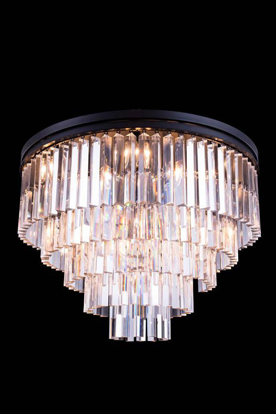 Sydney 17 Light 32 inch Matte Black Flush Mount Ceiling Light in Clear, Urban Classic