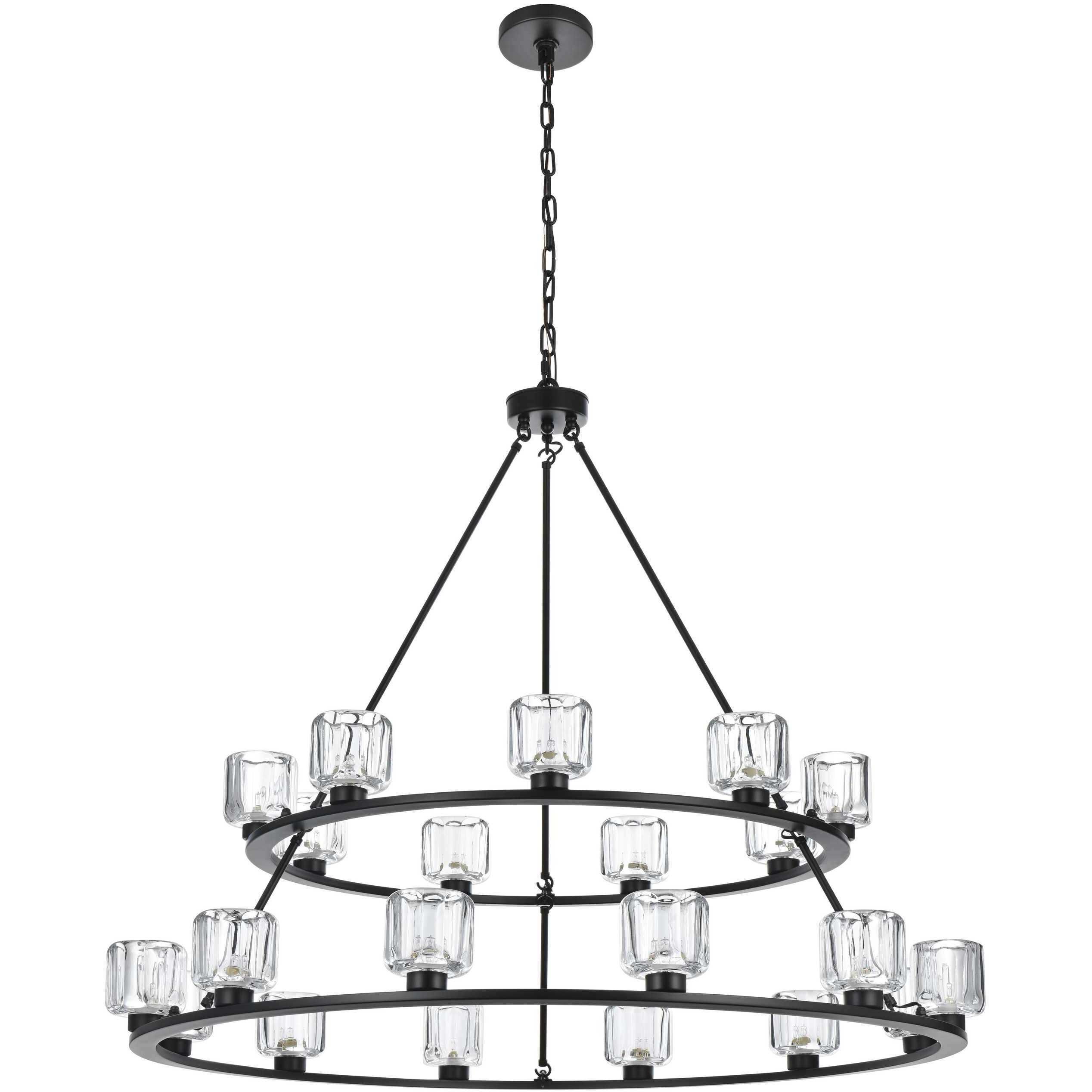 Cadence 21 Light 48 inch Black Chandelier Ceiling Light