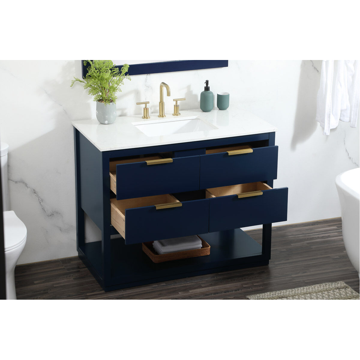 Larkin 42 X 22 X 34 inch Blue Vanity Sink Set
