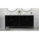 Park Avenue 72 X 21.5 X 35 inch Black Vanity Sink Set