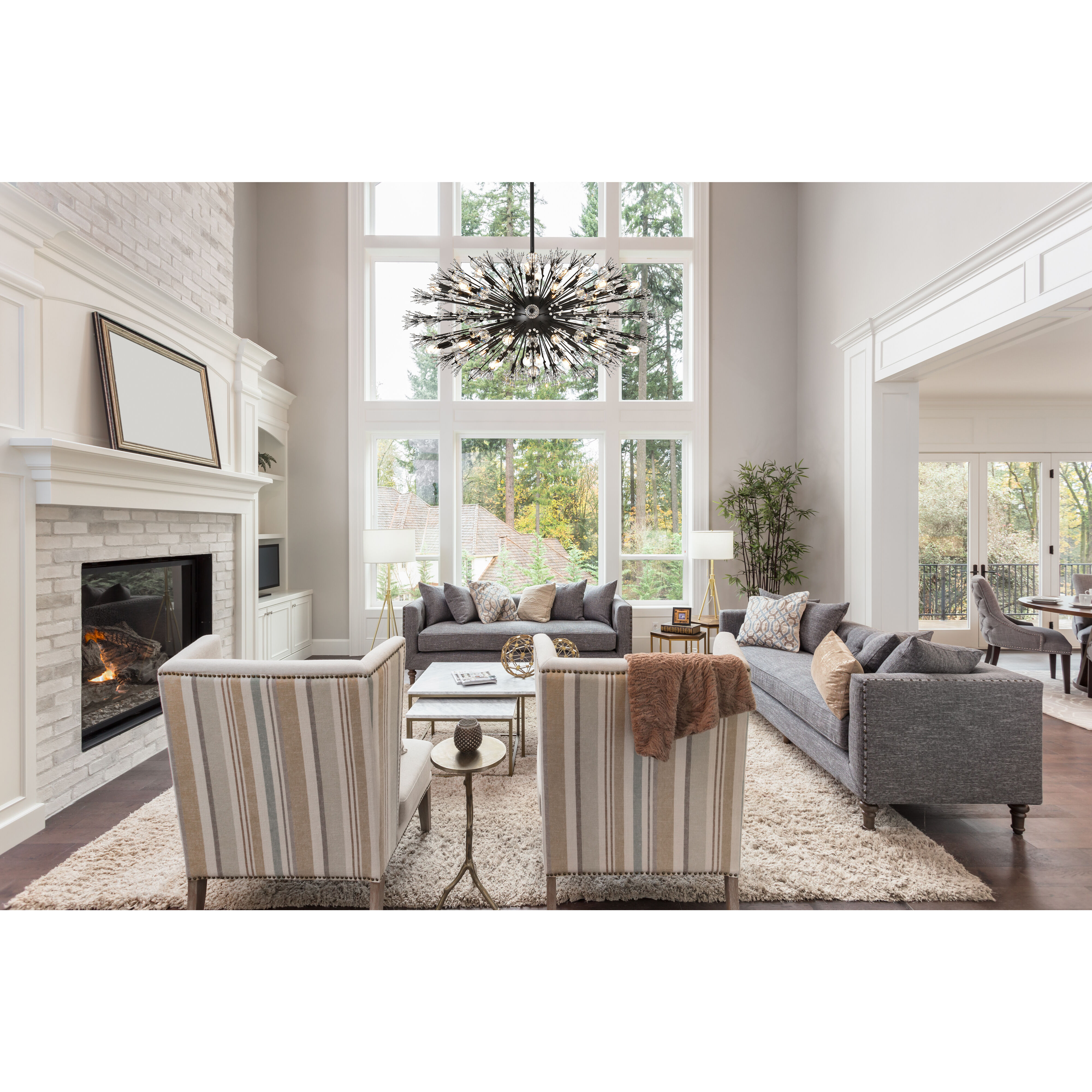 Vera 38 Light 48 inch Black Pendant Ceiling Light