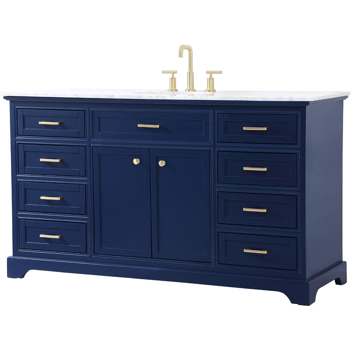 Americana 60 X 22 X 35 inch Blue Vanity Sink Set