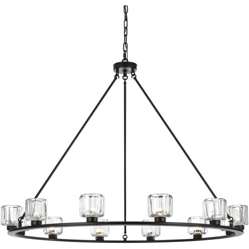 Cadence 12 Light 48 inch Black Chandelier Ceiling Light