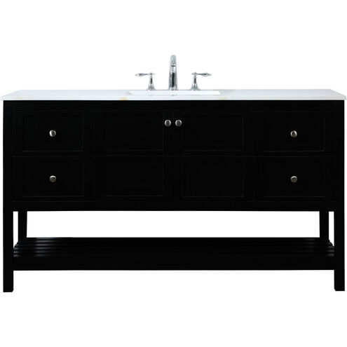 Theo 60 X 22 X 34 inch Black Vanity Sink Set