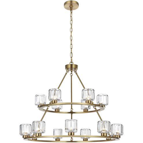 Cadence 15 Light 36 inch Satin Gold Chandelier Ceiling Light