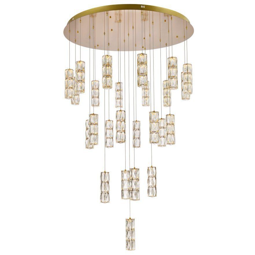 Polaris 25 Light 42 inch Gold Chandelier Ceiling Light