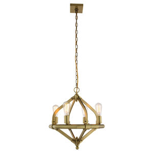 Illumina 4 Light 20 inch Burnished Brass Pendant Ceiling Light, Urban Classic