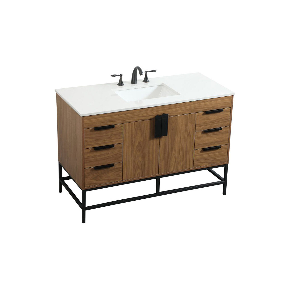 Eugene 48 X 22 X 33.5 inch Walnut Brown Vanity Sink Set in Not Included