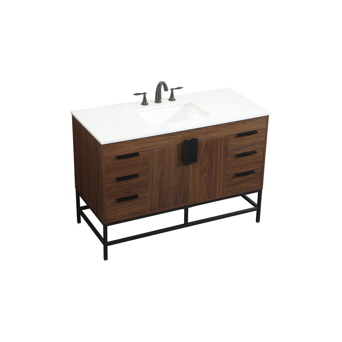 Eugene 48 X 22 X 34 inch Walnut Vanity Sink Set