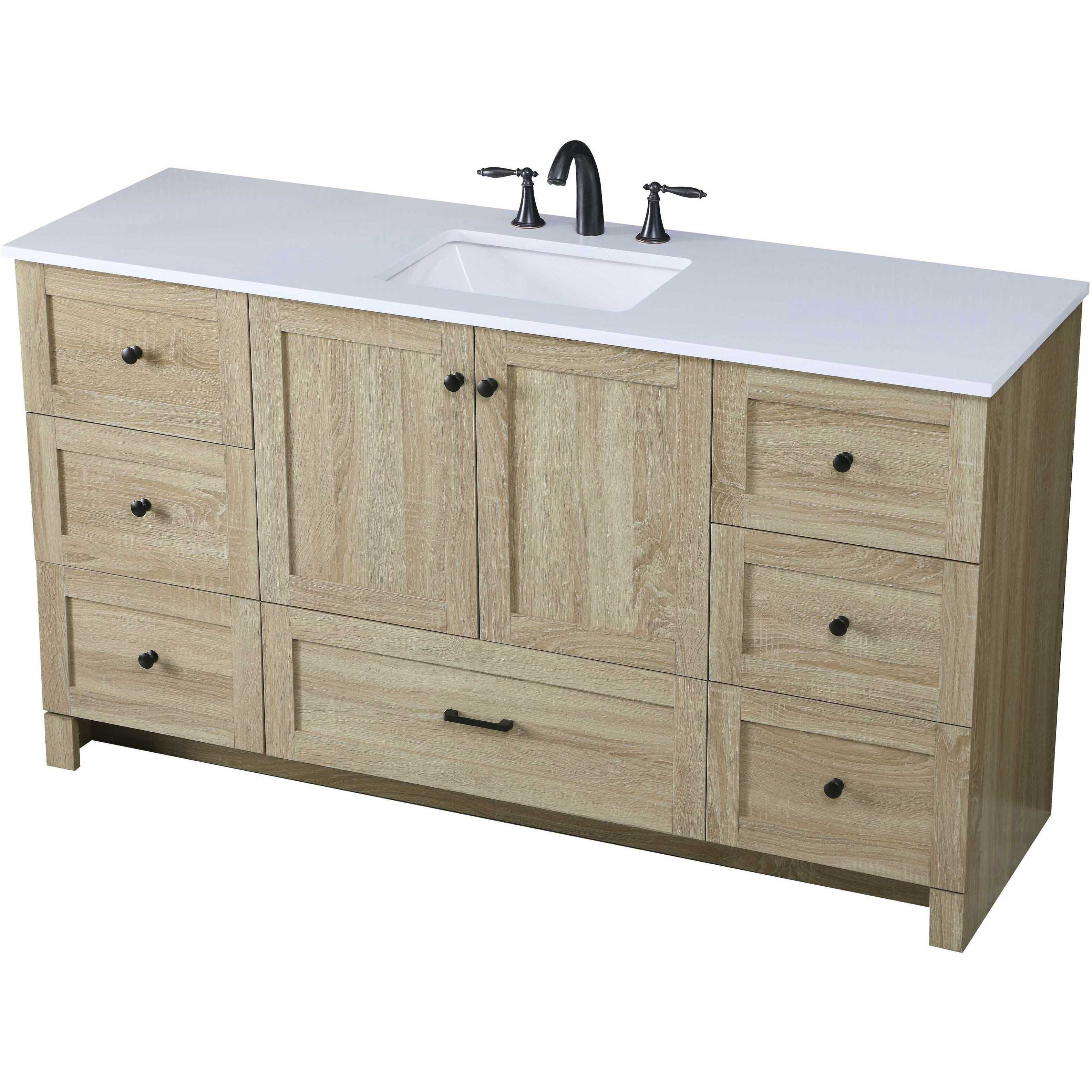 Soma 60 X 34 inch Mango Wood Bathroom Vanity Cabinet