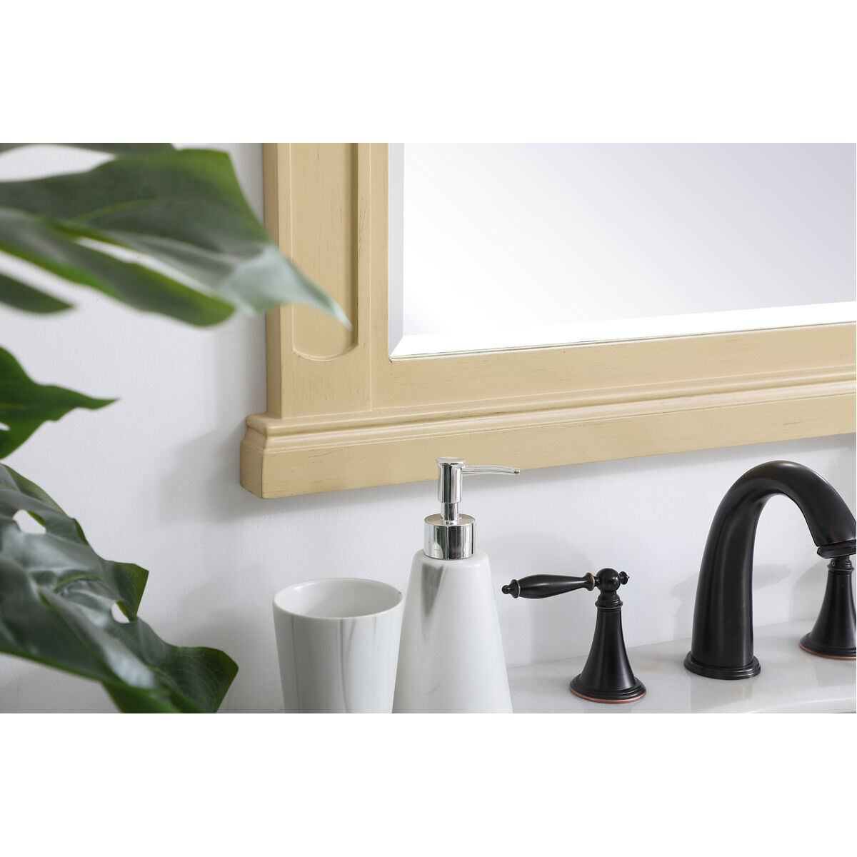 Lenora 36 X 28 inch Light Antique Beige Wall Mirror