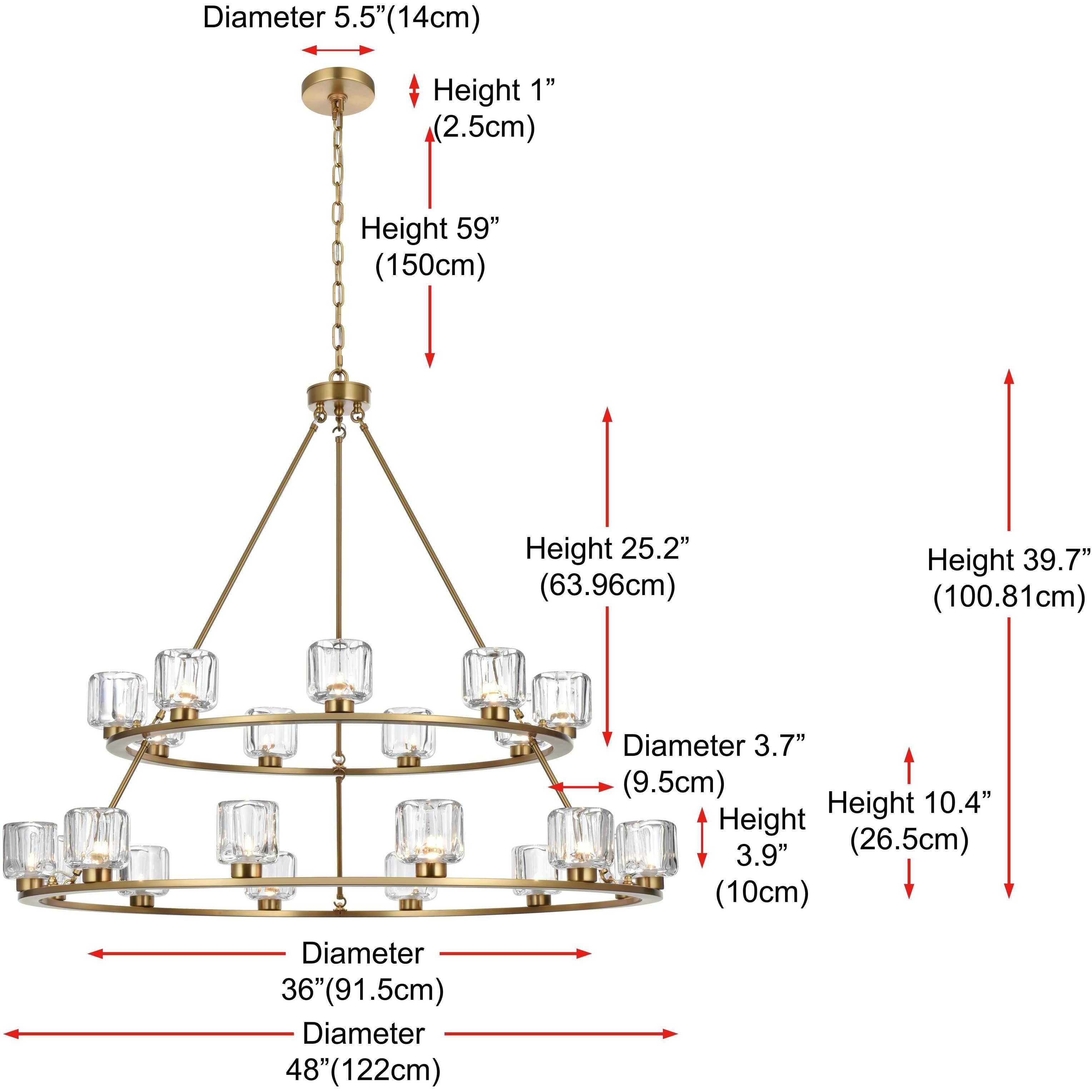 Cadence 21 Light 48 inch Satin Gold Chandelier Ceiling Light