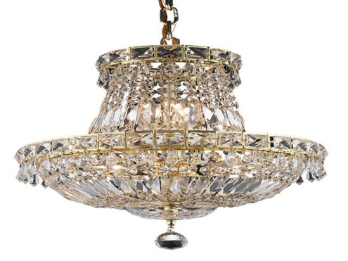 Tranquil 6 Light 14 inch Gold Pendant Ceiling Light in Royal Cut
