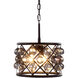 Madison 3 Light 12 inch Matte Black Pendant Ceiling Light in Silver Shade, Faceted Royal Cut, Urban Classic