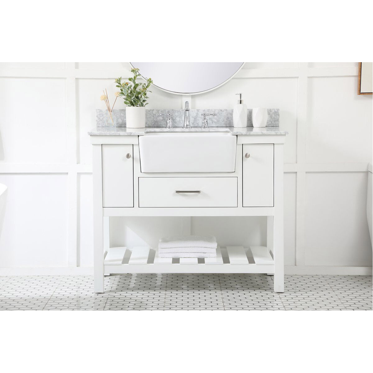 Clement 42 X 22 X 34 inch White Bathroom Vanity Cabinet