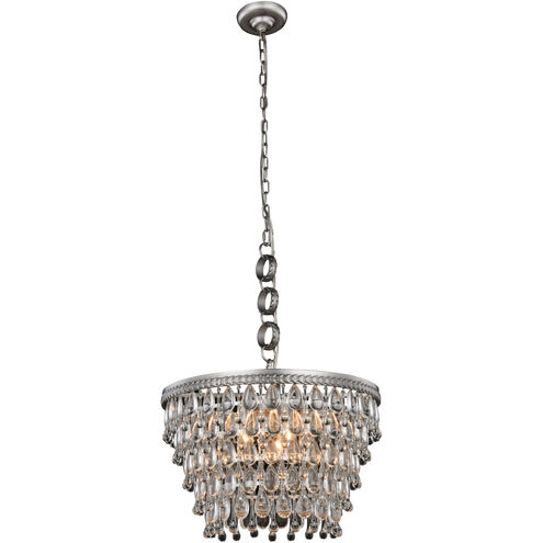 Nordic 5 Light 19 inch Antique Silver Pendant Ceiling Light, Urban Classic