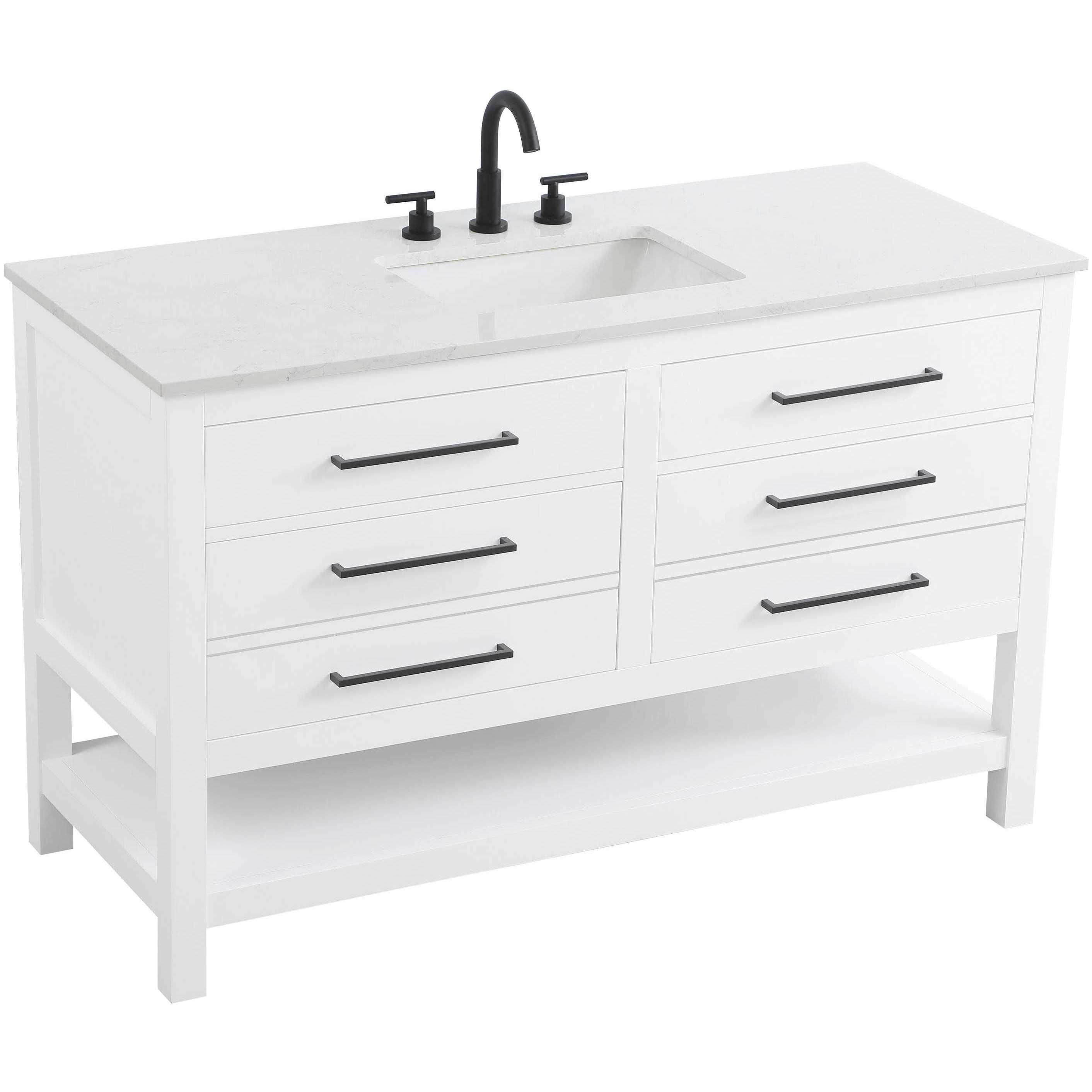 Karson 54 X 34 inch White Bathroom Vanity Cabinet