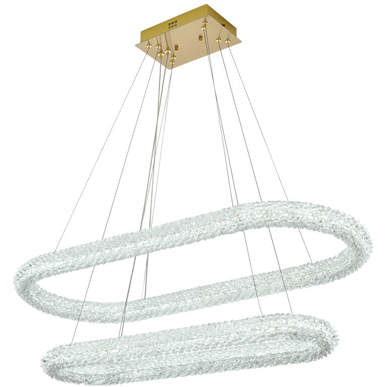 Bowen 2 Light 18 inch Satin Gold Chandelier Ceiling Light
