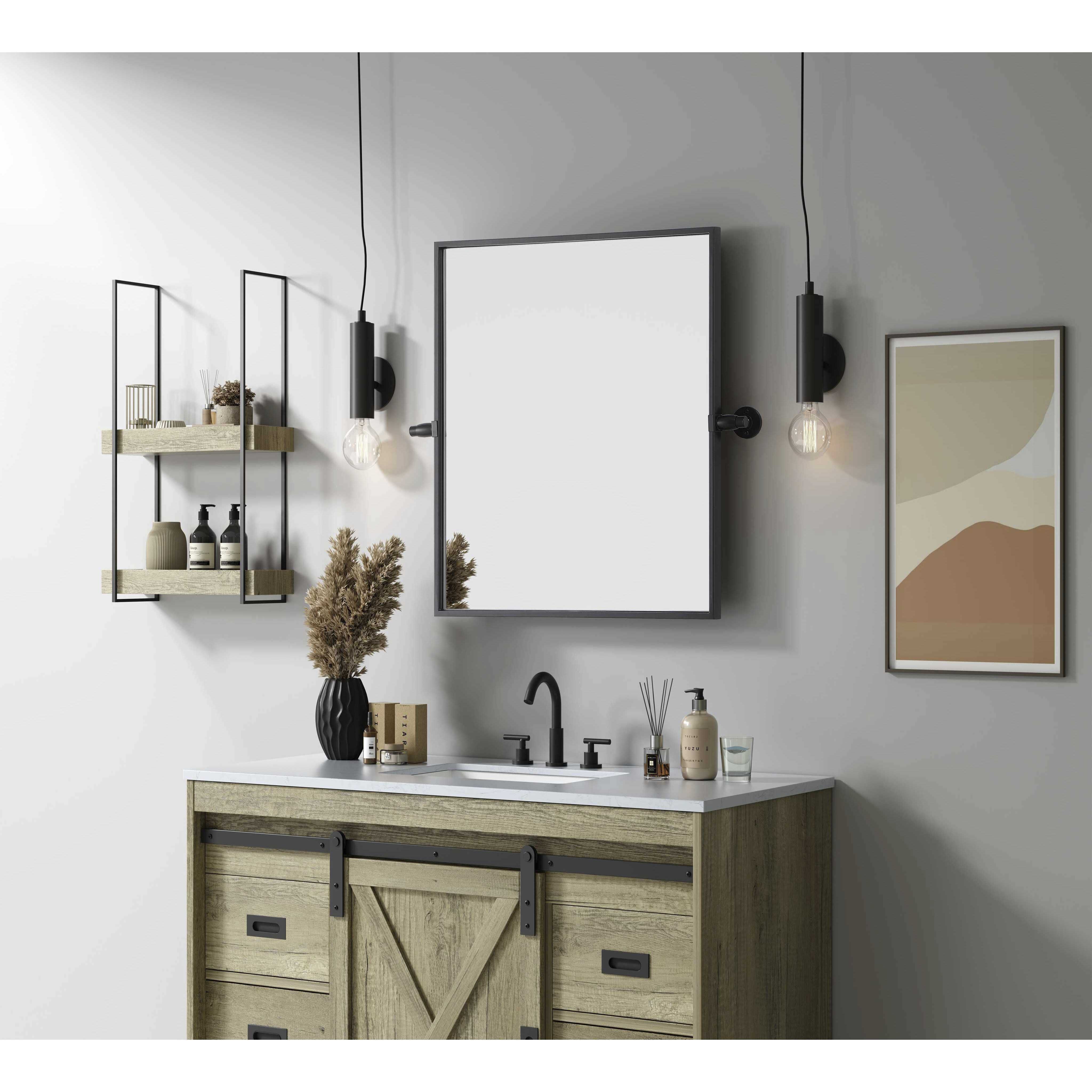 Amoura 24 X 20 inch Black Mirror