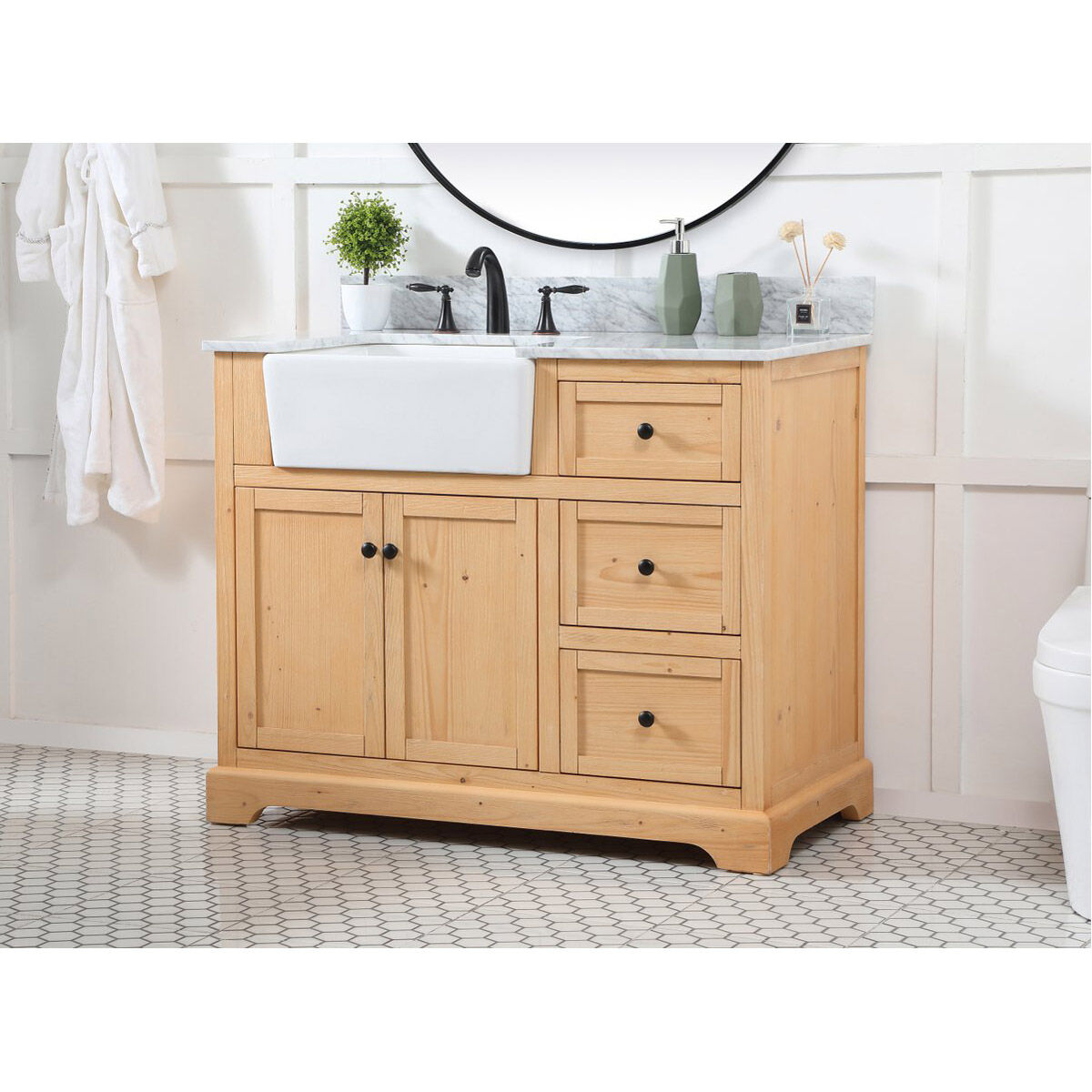 Franklin 42 X 22 X 35 inch Natural Wood Bathroom Vanity Cabinet