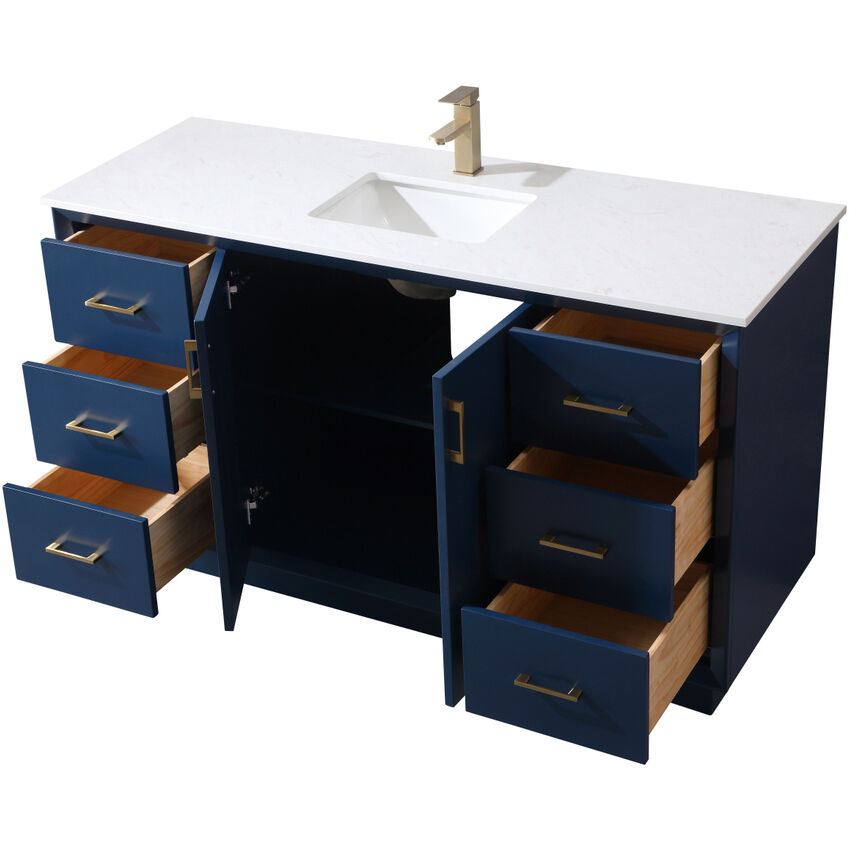 Hayes 60 X 22 X 35 inch Blue Vanity Sink Set