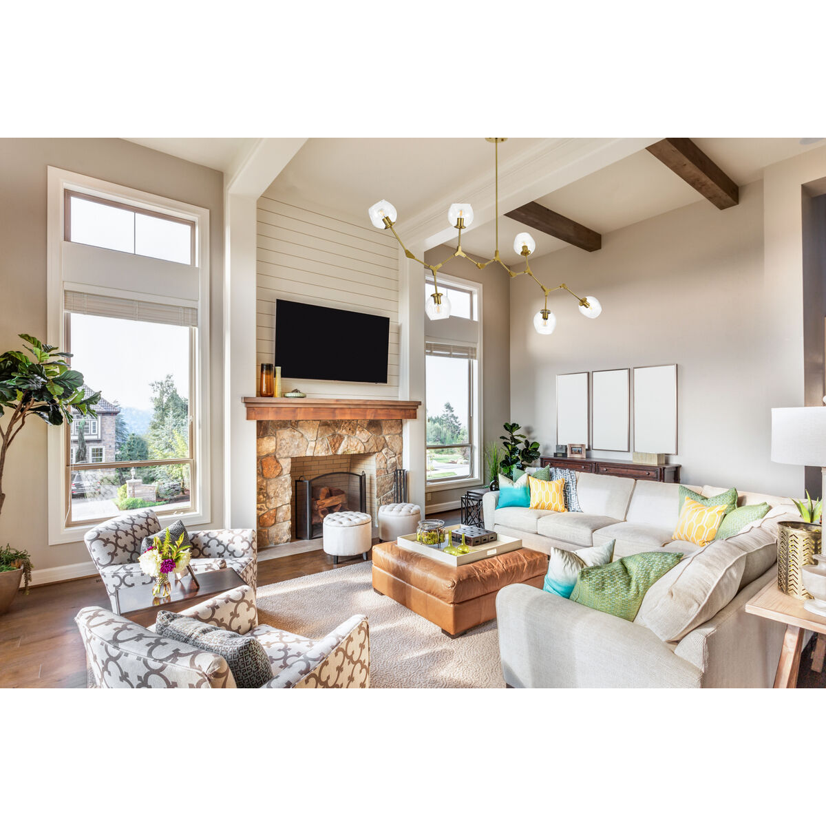 Cavoli 6 Light 27 inch Brass Chandelier Ceiling Light