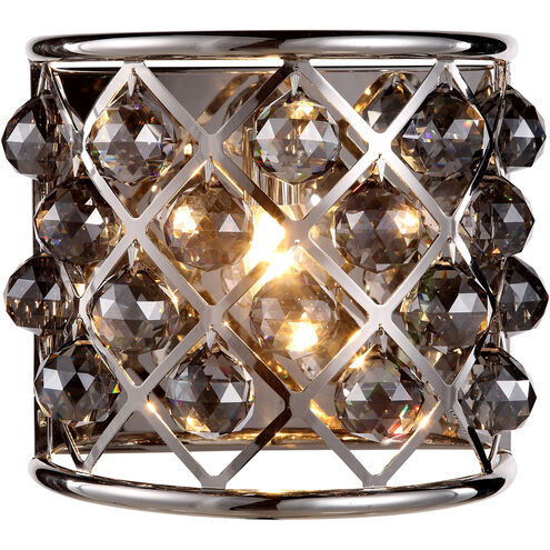 Madison 1 Light 12 inch Polished Nickel Wall Sconce Wall Light in Silver Shade, Faceted Royal Cut, Urban Classic