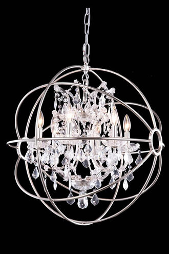 Geneva 6 Light 25 inch Polished Nickel Pendant Ceiling Light in Clear, Urban Classic