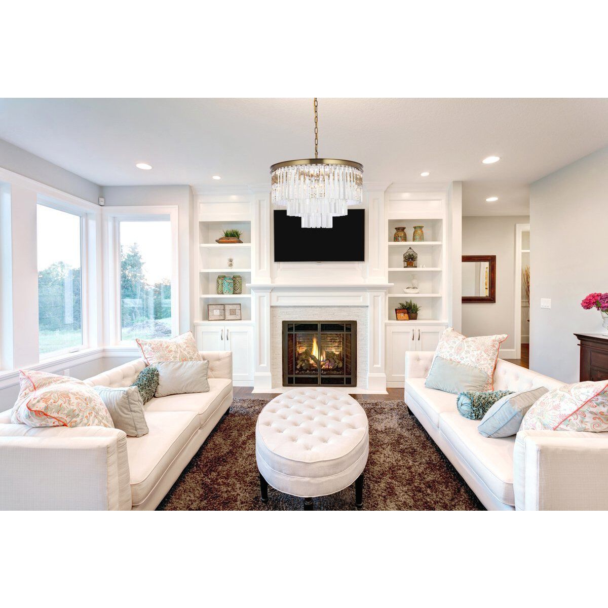 Sydney 9 Light 26 inch Satin Gold Chandelier Ceiling Light