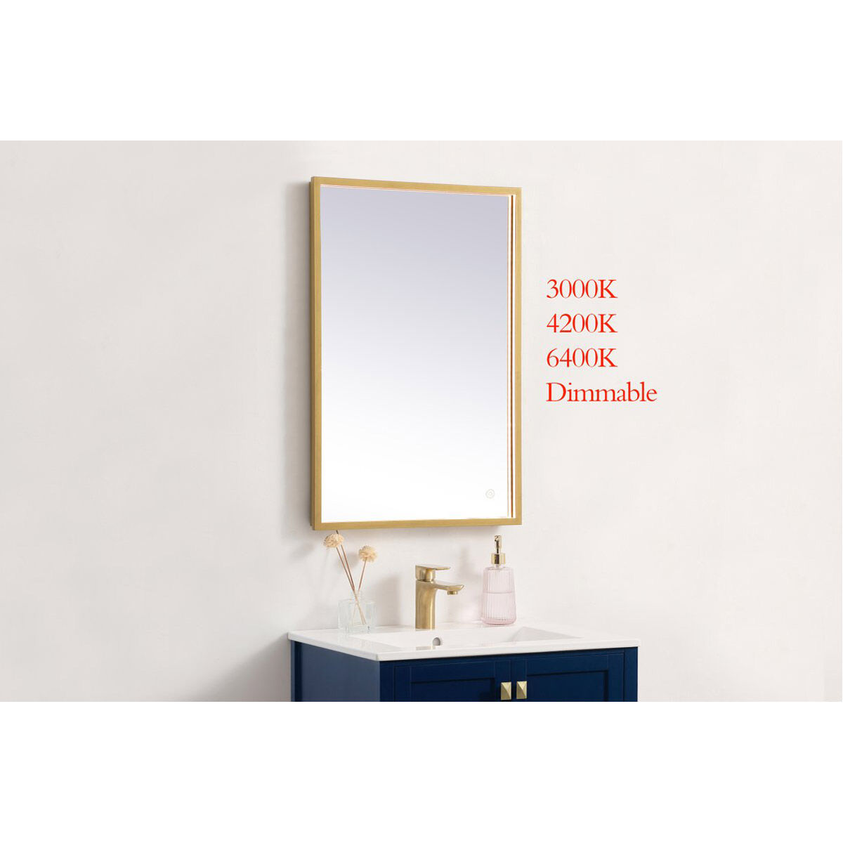 Pier 30 X 18 inch Brass LED Mirror