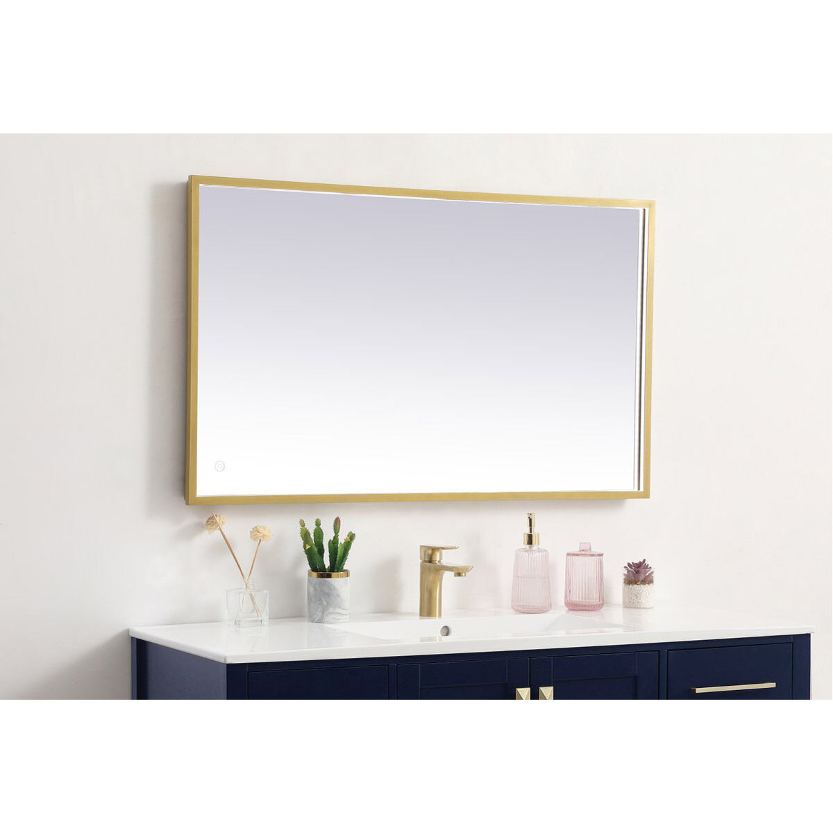 Pier 30 X 24 inch Brass LED Mirror