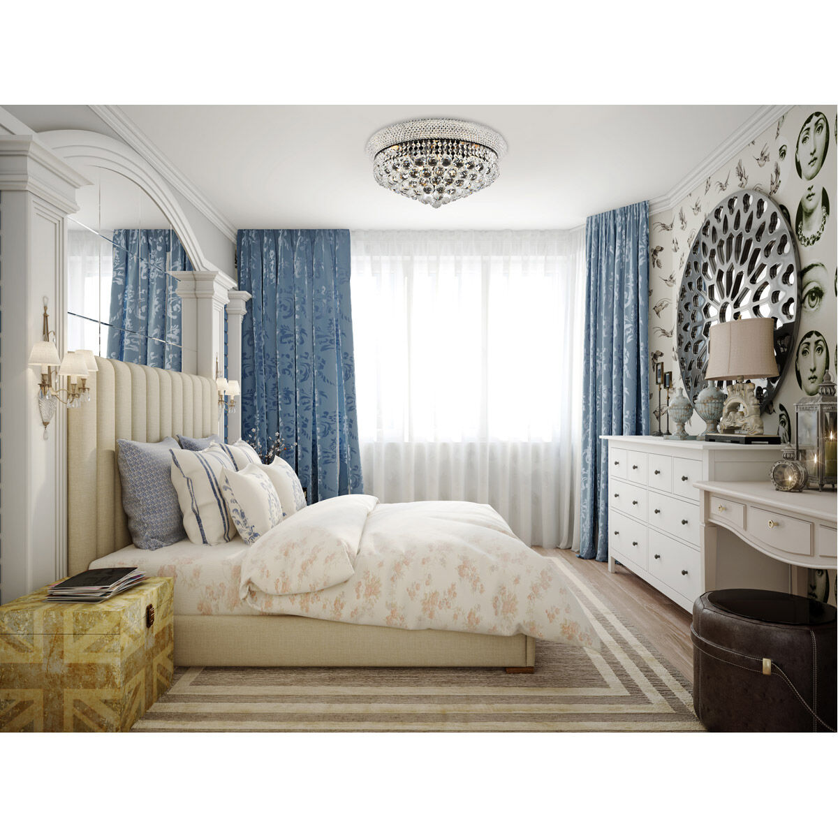 Primo 10 Light 20 inch Black and Clear Flush Mount Ceiling Light