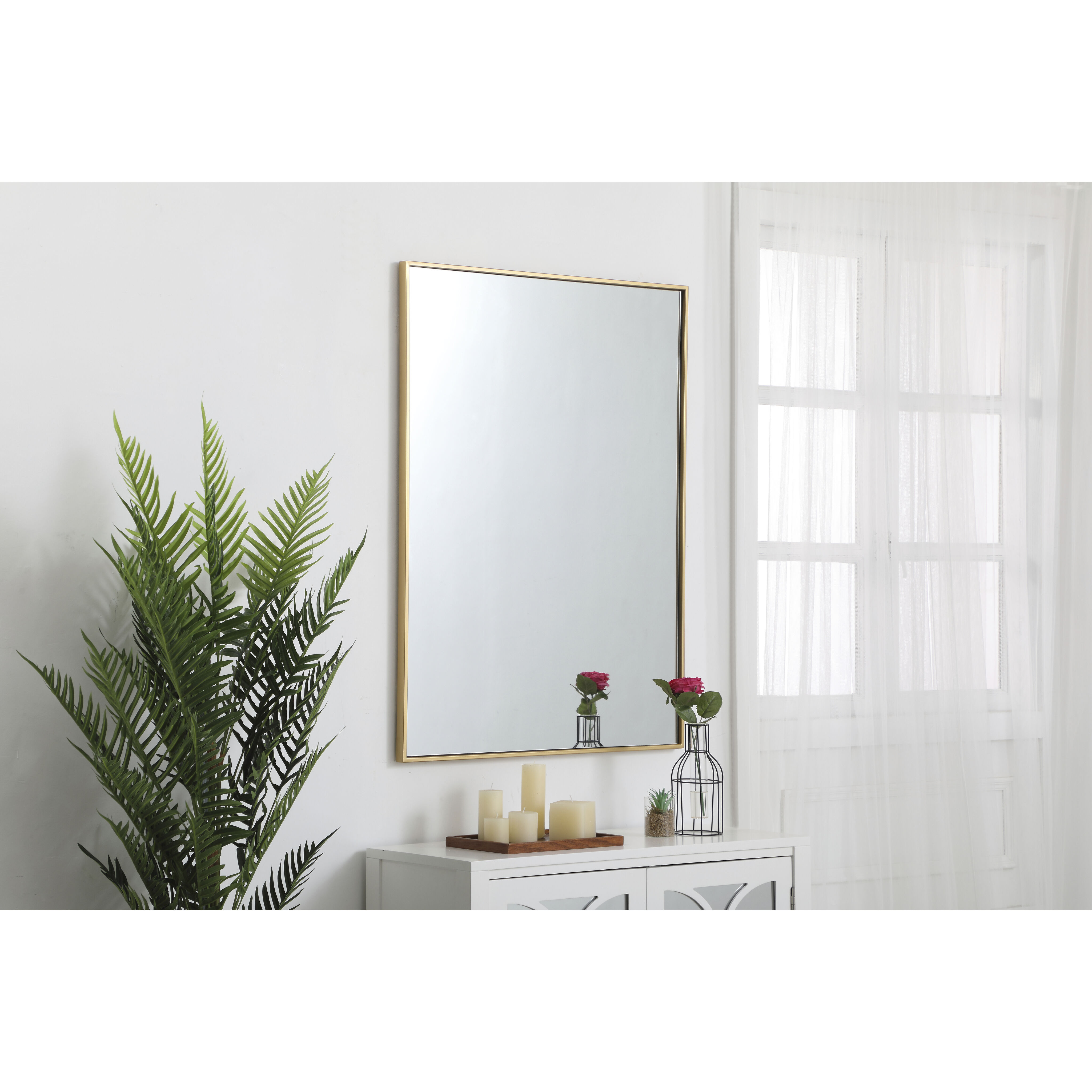Monet 40 X 30 inch Brass Wall Mirror