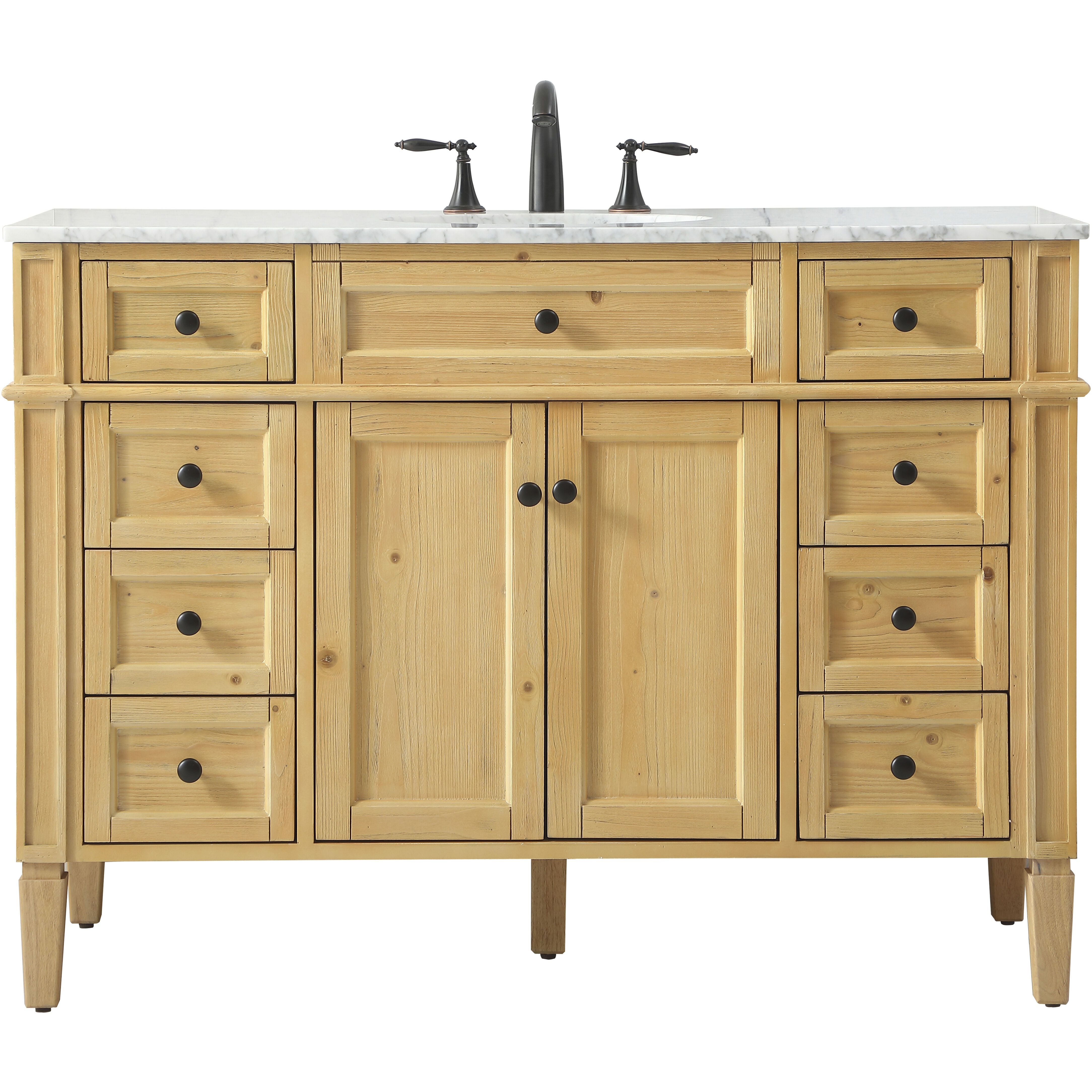 Park Avenue 48 X 21.5 X 35 inch Natural Wood Vanity Sink Set