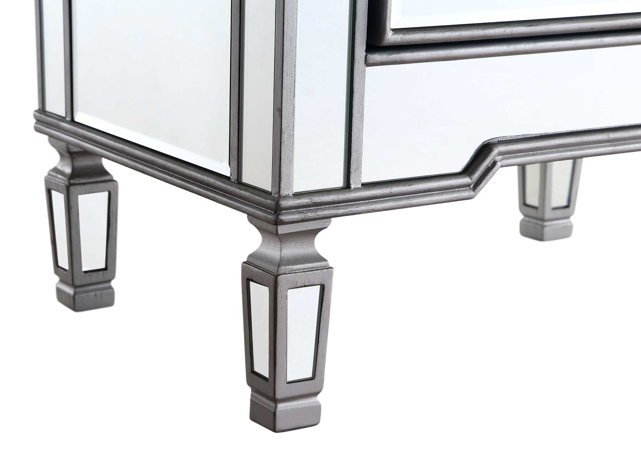 Contempo Silver Cabinet, 1-Door, Clear Mirror