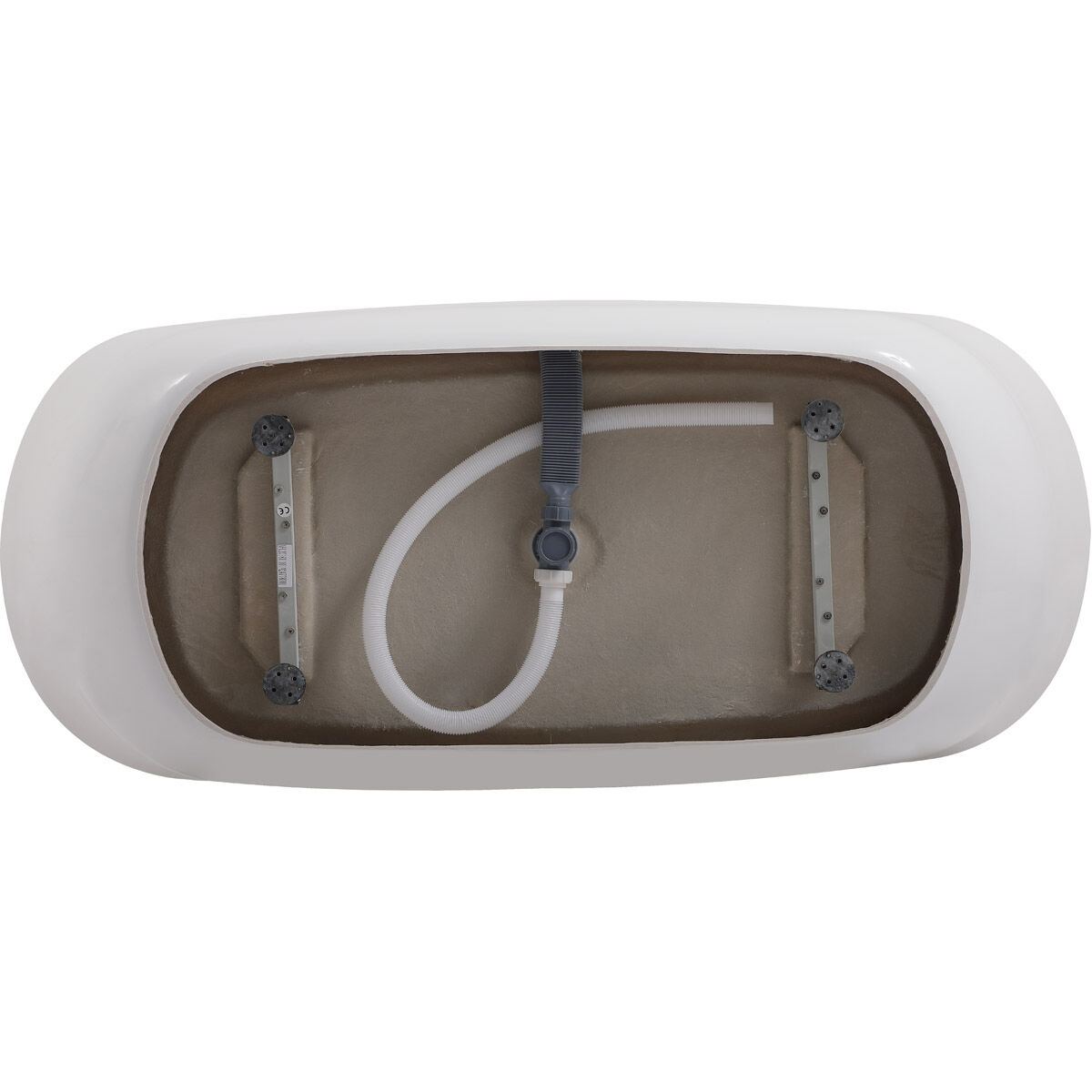 Coralie Glossy White and Chrome Bathtub