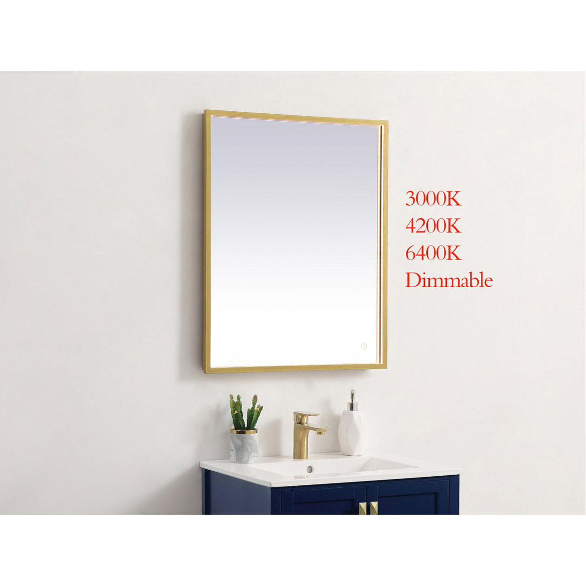 Pier 36 X 20 inch Brass LED Mirror