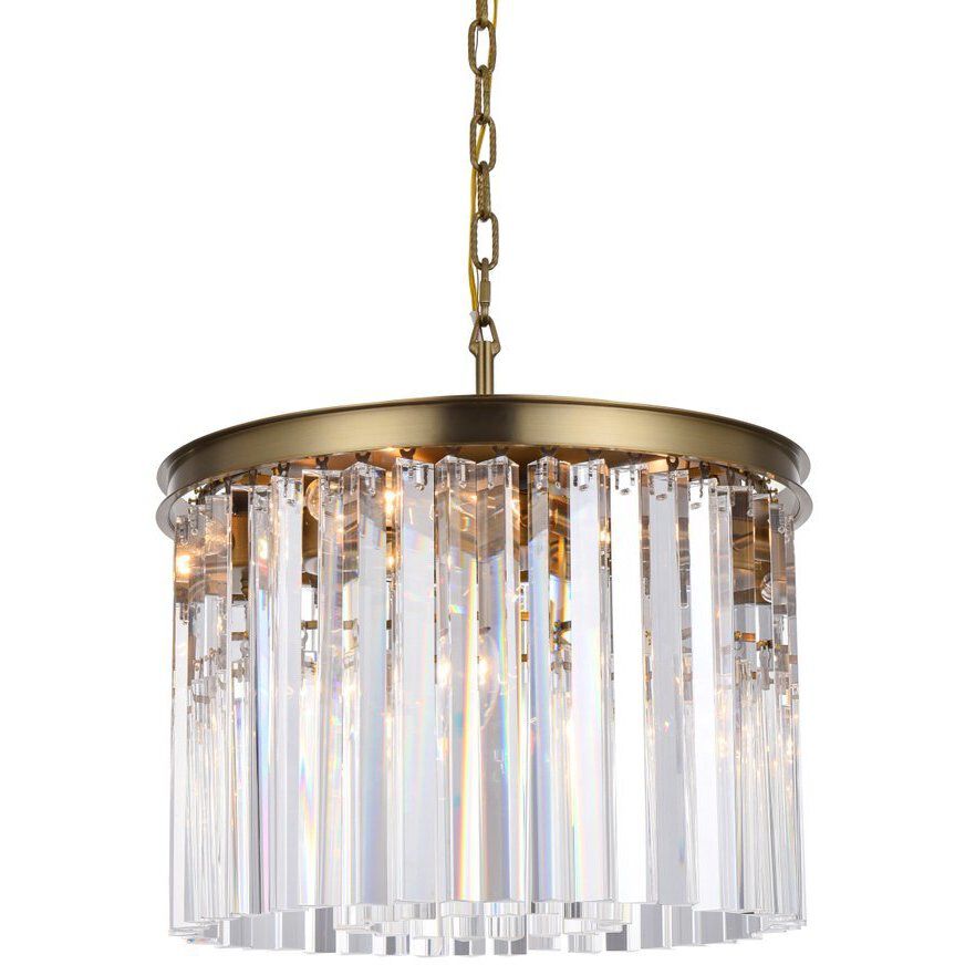 Sydney 6 Light 20 inch Satin Gold Chandelier Ceiling Light in Clear