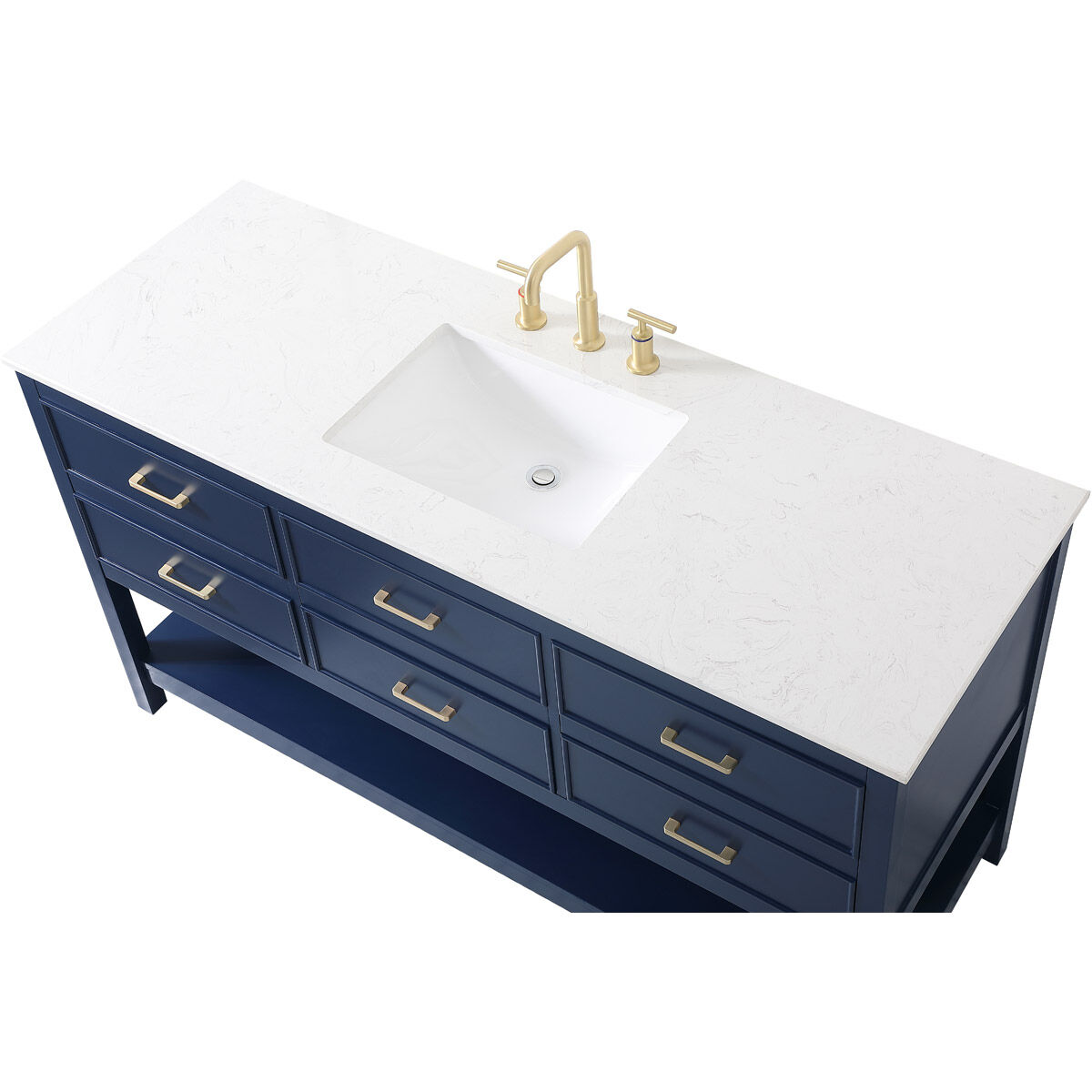 Sinclaire 60 X 22 X 34 inch Blue Vanity Sink Set