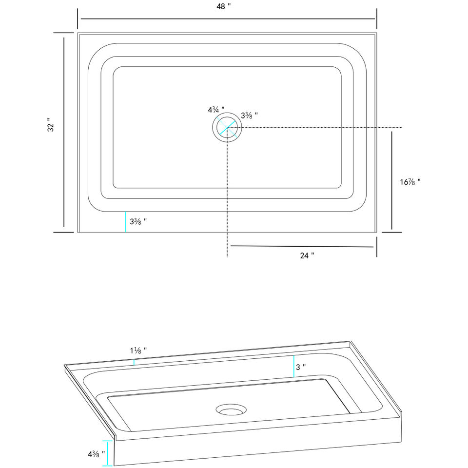 Laredo Glossy White Shower Base