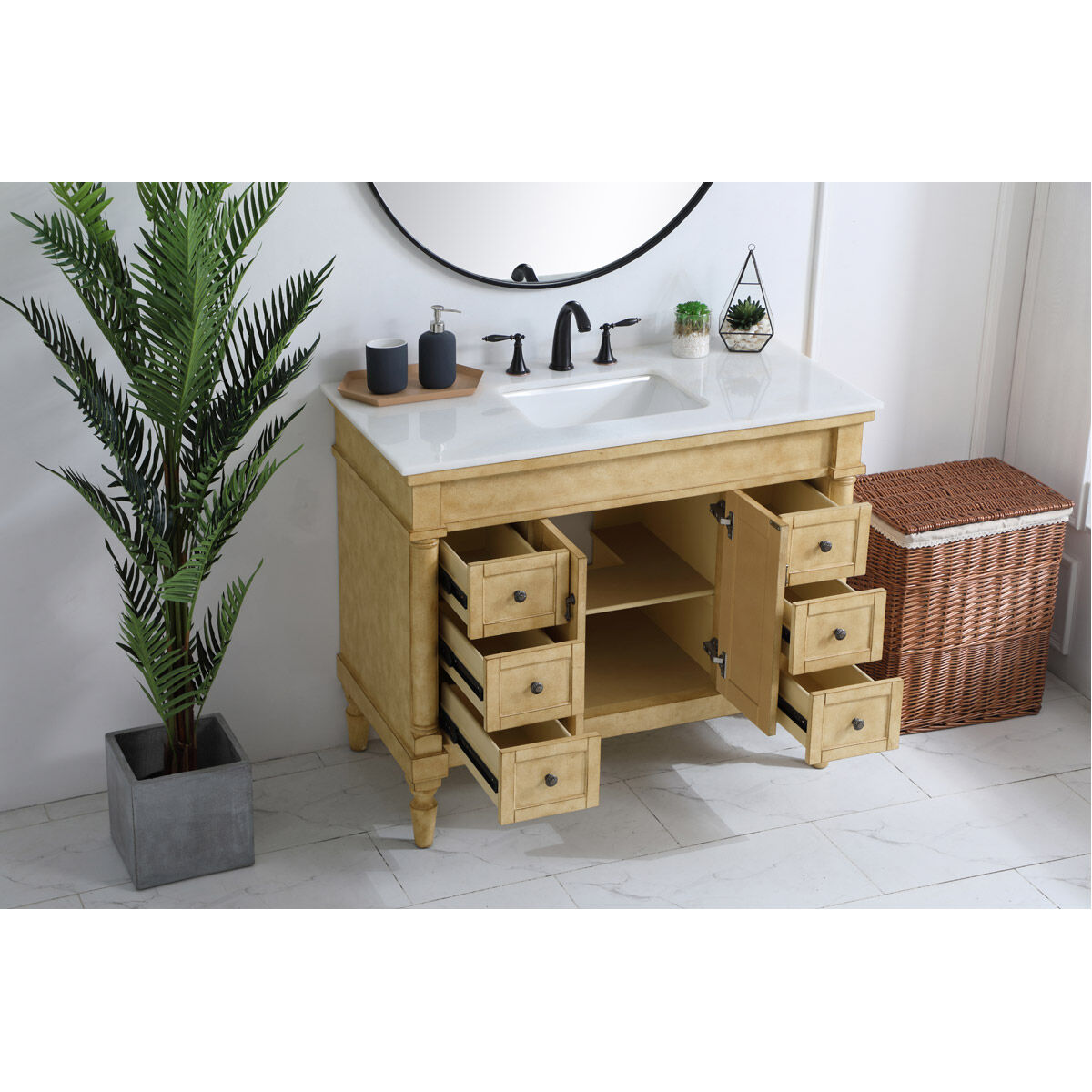 Lexington 42 X 21.5 X 35 inch Antique Beige Vanity Sink Set