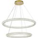 Bowen 2 Light 42 inch Satin Gold Chandelier Ceiling Light