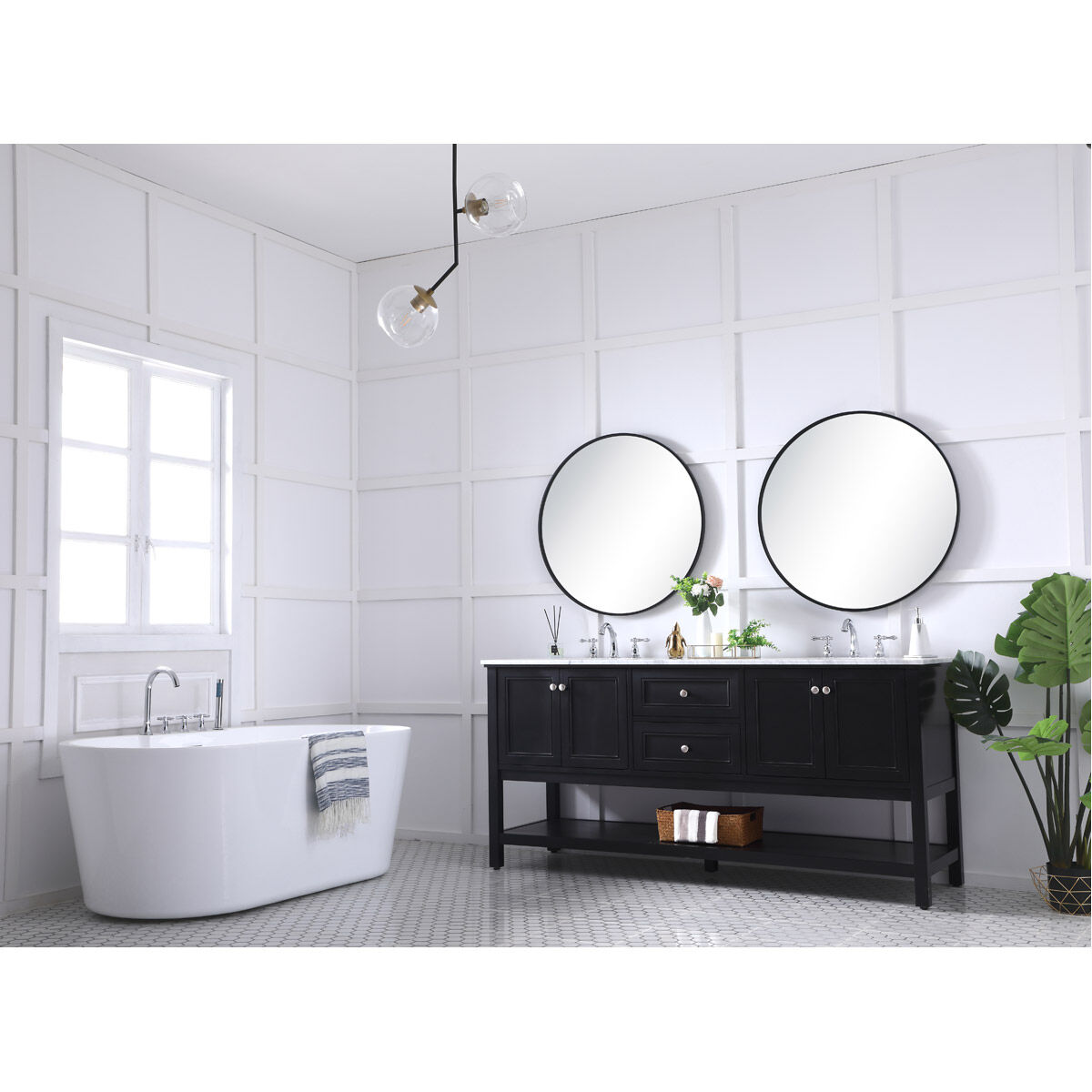Metropolis 72 X 22 X 34 inch Black Vanity Sink Set