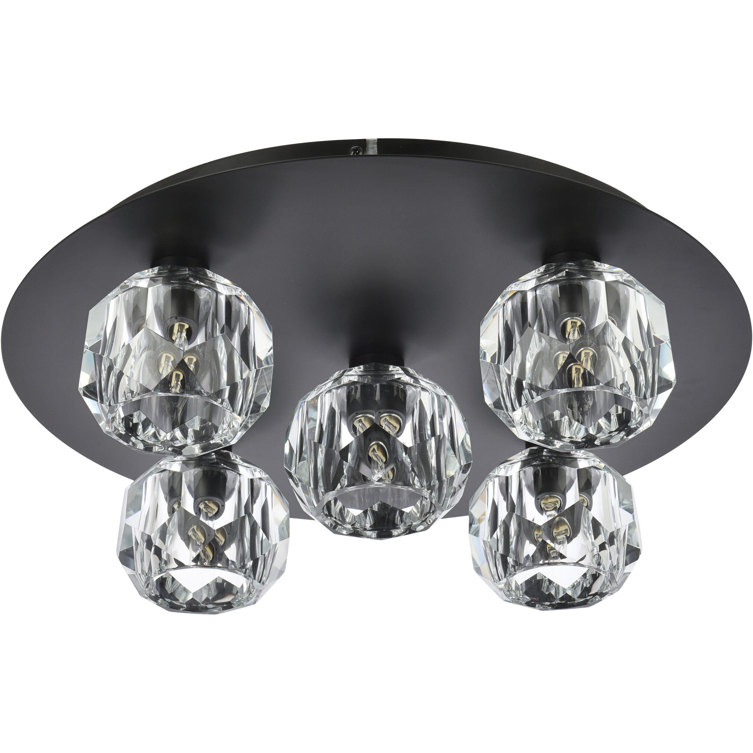 Graham 5 Light 16 inch Black Flush Mount Ceiling Light