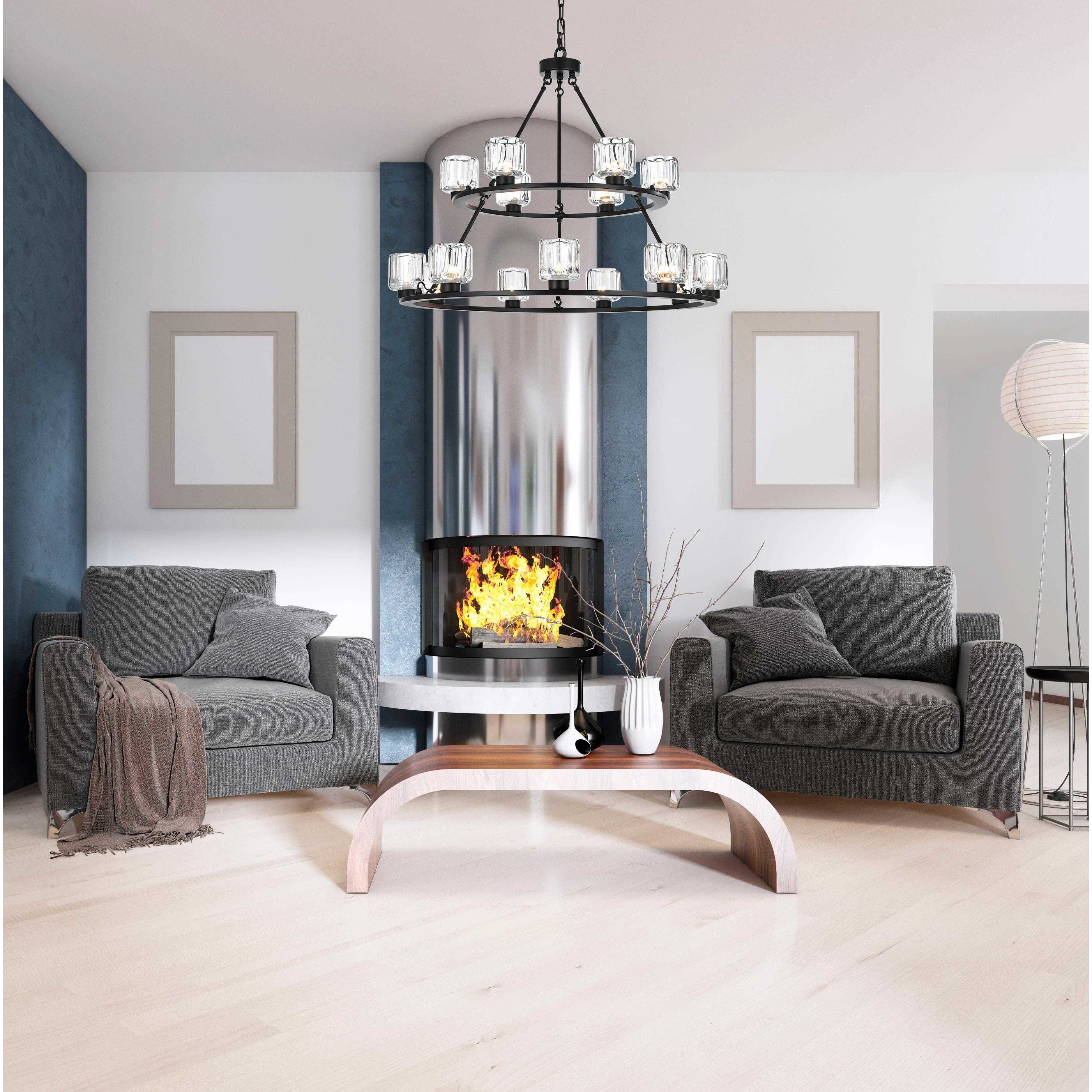 Cadence 15 Light 36 inch Black Chandelier Ceiling Light