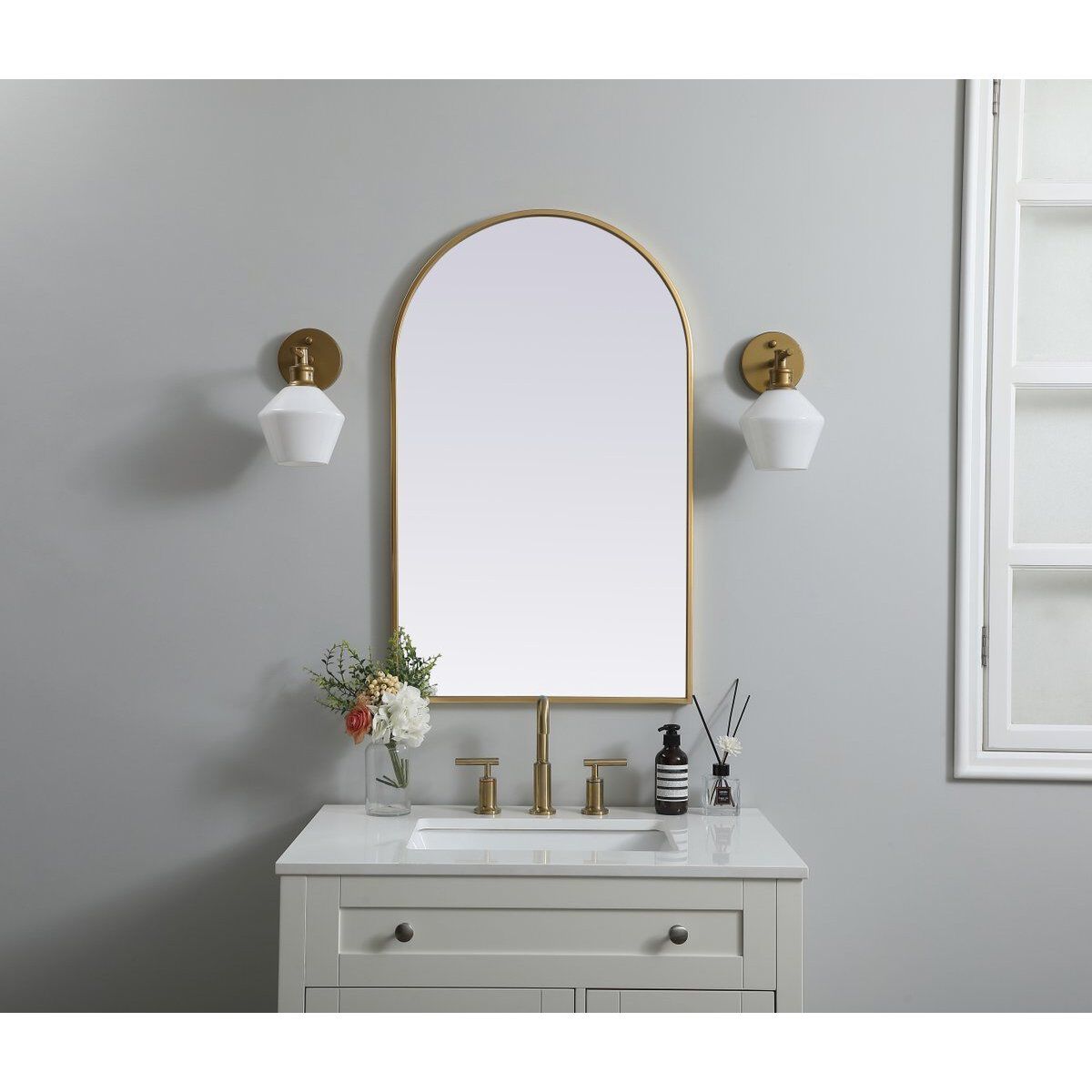 Ayra 36 X 22 inch Brass Mirror