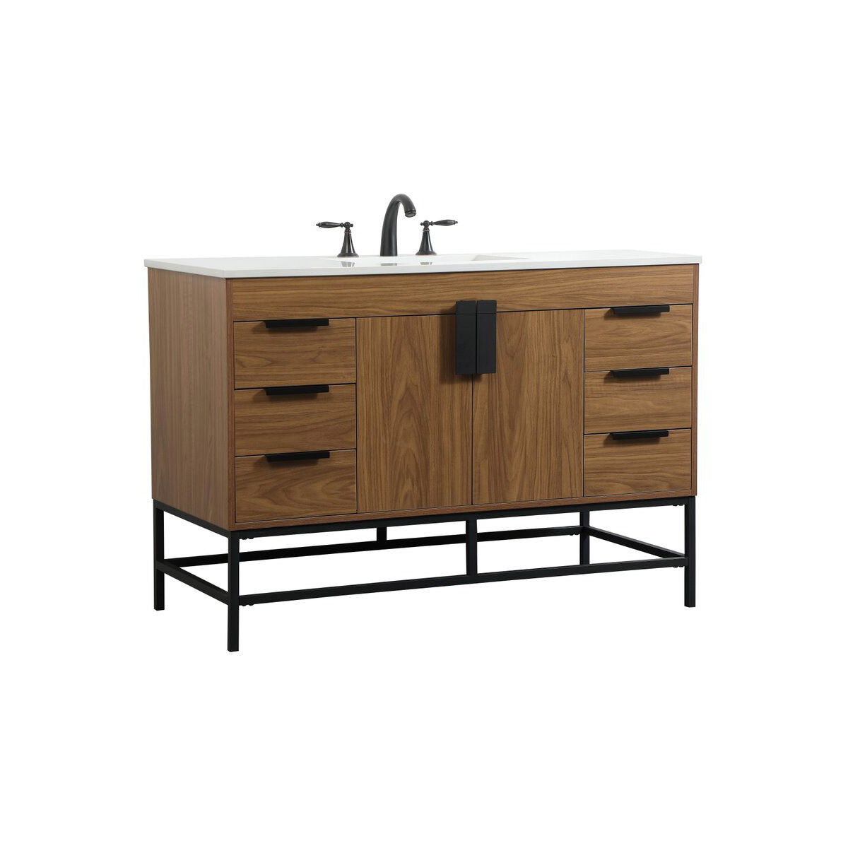 Eugene 48 X 22 X 33.5 inch Walnut Brown Vanity Sink Set in Not Included