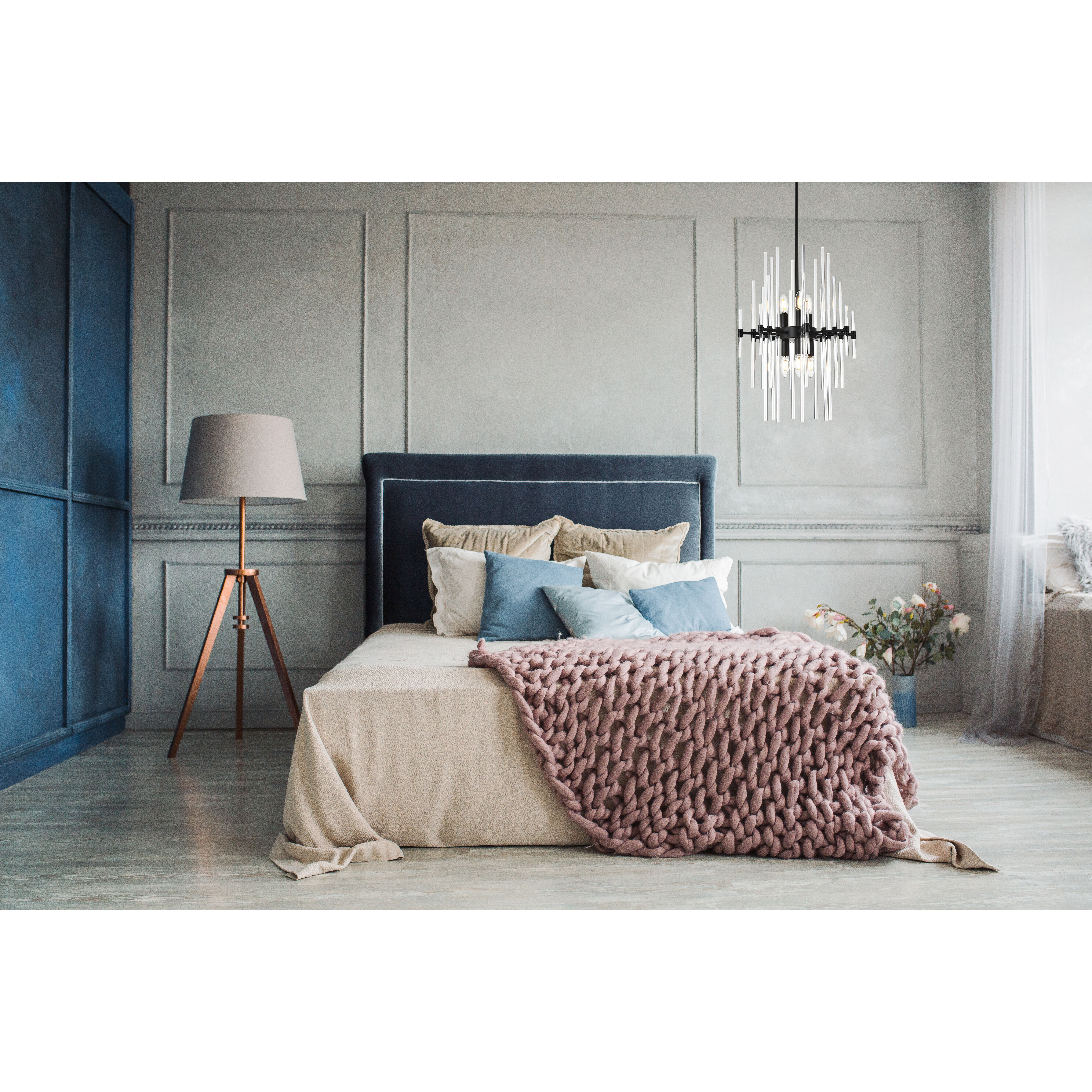 Sienna 6 Light 17 inch Black Pendant Ceiling Light