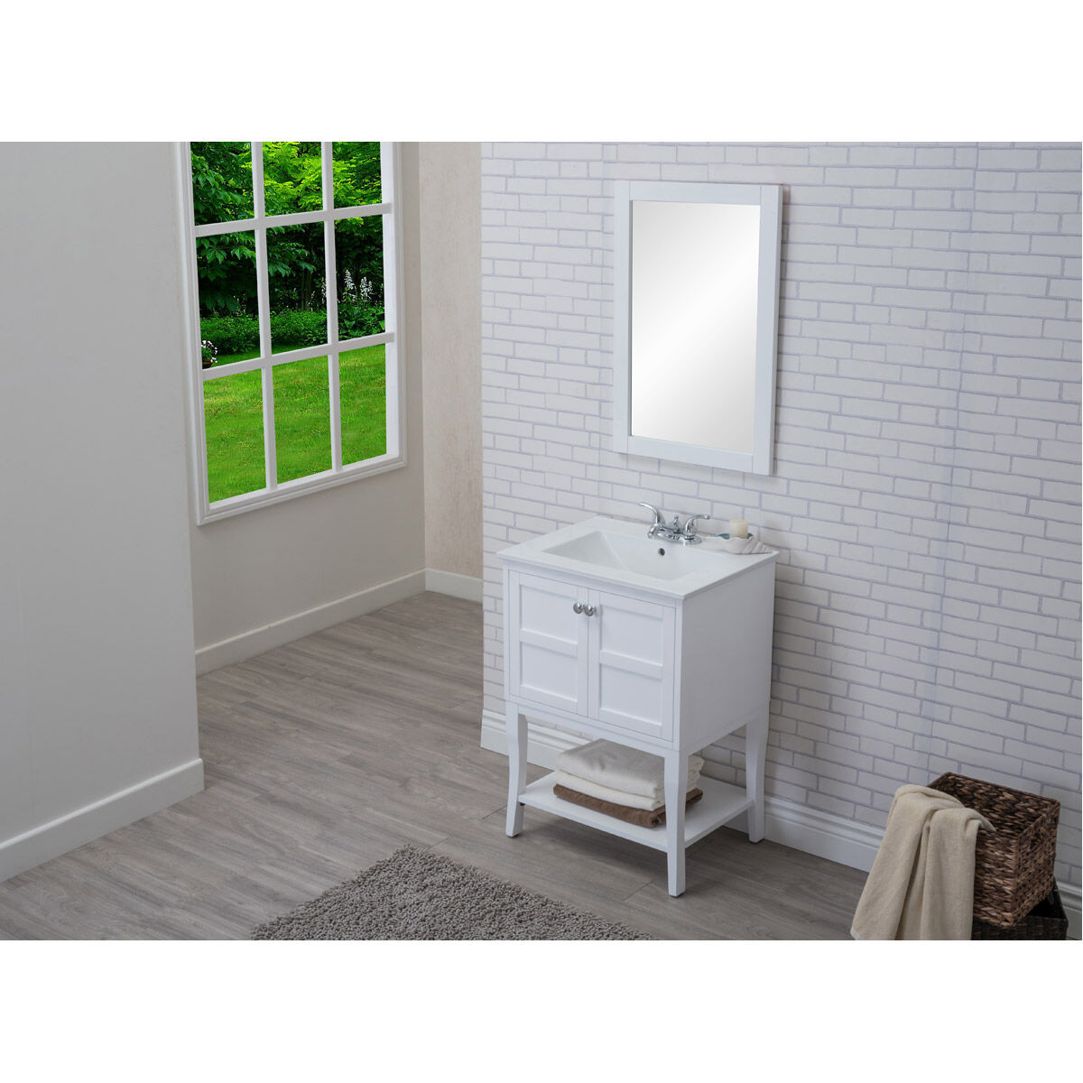 Mason 24 X 33 inch White and Chrome Vanity Set