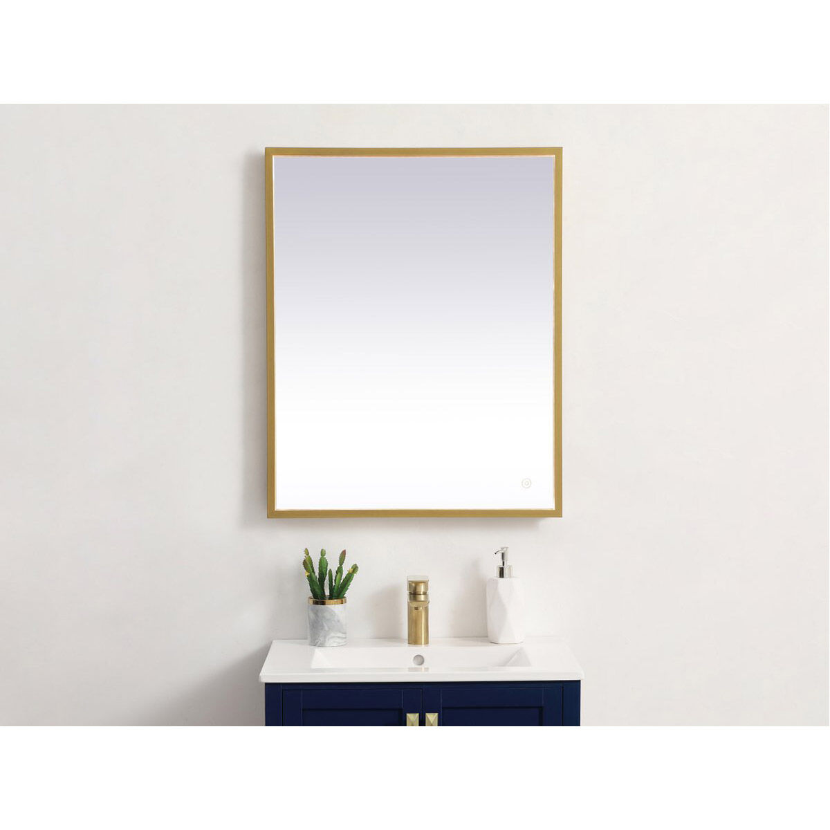 Pier 36 X 20 inch Brass LED Mirror